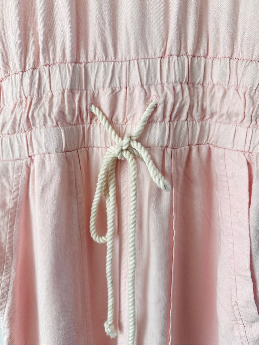 NEW! Ramy Brook Powder Pink Ray Jumpsuit Fringe Neckline Ankle Cuffs Size XS - Picture 10 of 15